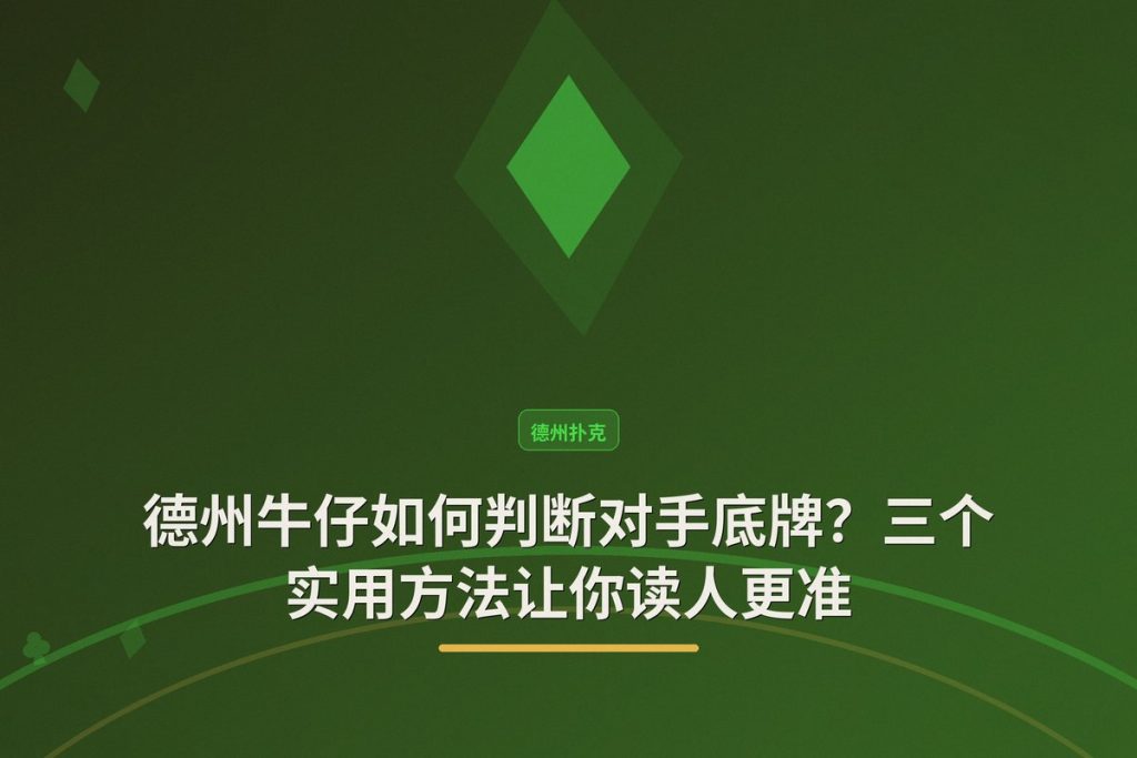 德州牛仔如何判断对手底牌？三个实用方法让你读人更准