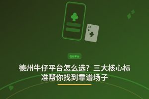 线上平台选择三大标准 - 德州牛仔平台怎么选？三大核心标准帮你找到靠谱场子